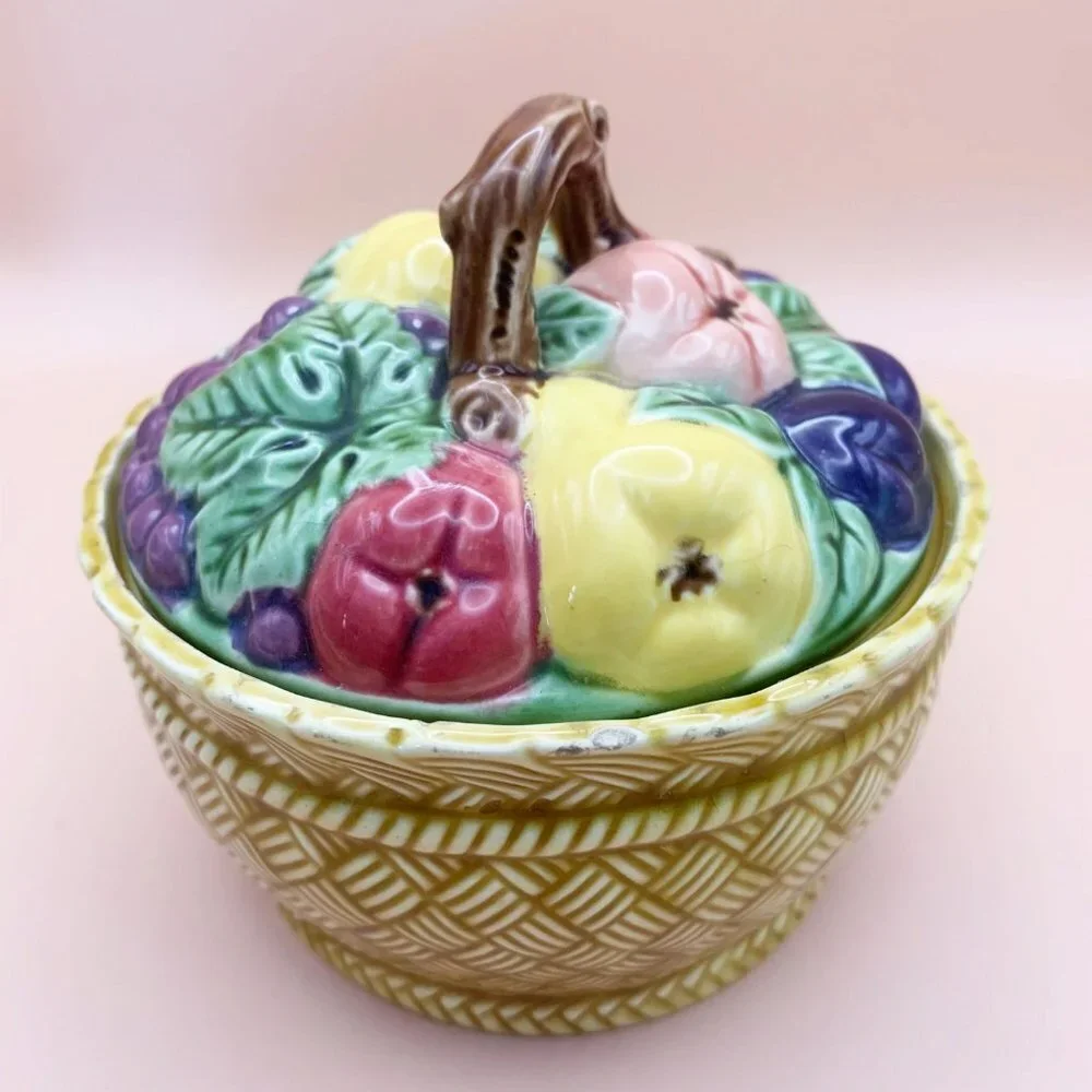 Vintage Erphila Art Pottery Fruit Basket